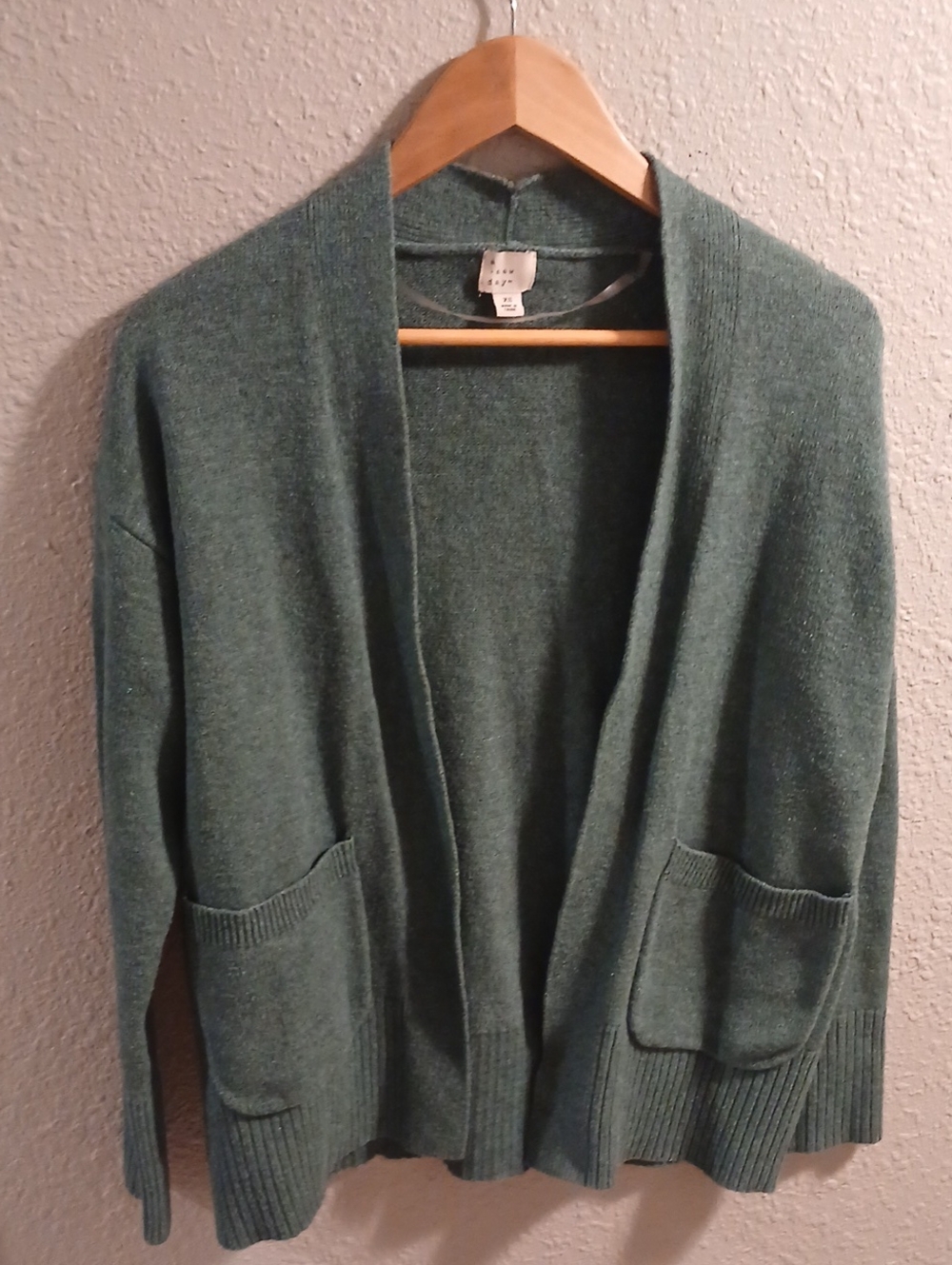 a new day Women's Forest Green Open-Front Cardigan